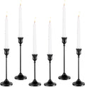 Candlestick Holders, 6PCS Metal Taper Candle Holder, Black Candle Holders for Candlesticks, Candle Holder for Halloween Decorations