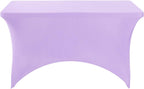 2Pack Spandex Table Cover for 4FT or 6ft or 9ft Table Universal Fitted Stretch Tablecloth for Party, Banquet, Wedding and Events-Lavender
