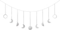 Mkono Moon Phase Wall Hanging Boho Aesthetic Room Decor Metal Moons Garland Hanging Art Bohemian Home Decoration for Girls Room Nursery Bedroom Livingroom Dorm, Ideal, Silver, 50"