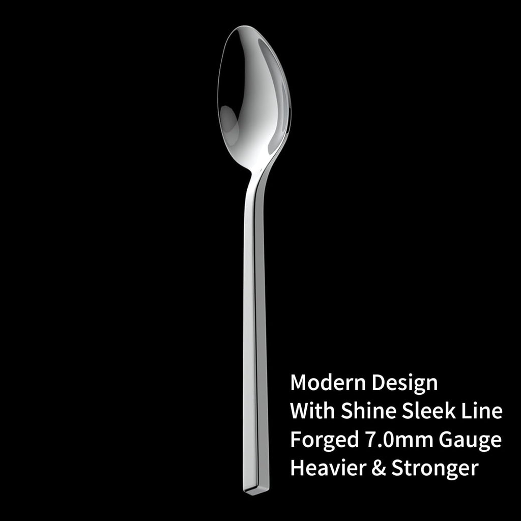 Alata Cube 20-Piece Forged Stainless Steel Flatware Set Cutlery Set,Silverware Set Service for 4,Mirror Finish,Dishwasher Safe