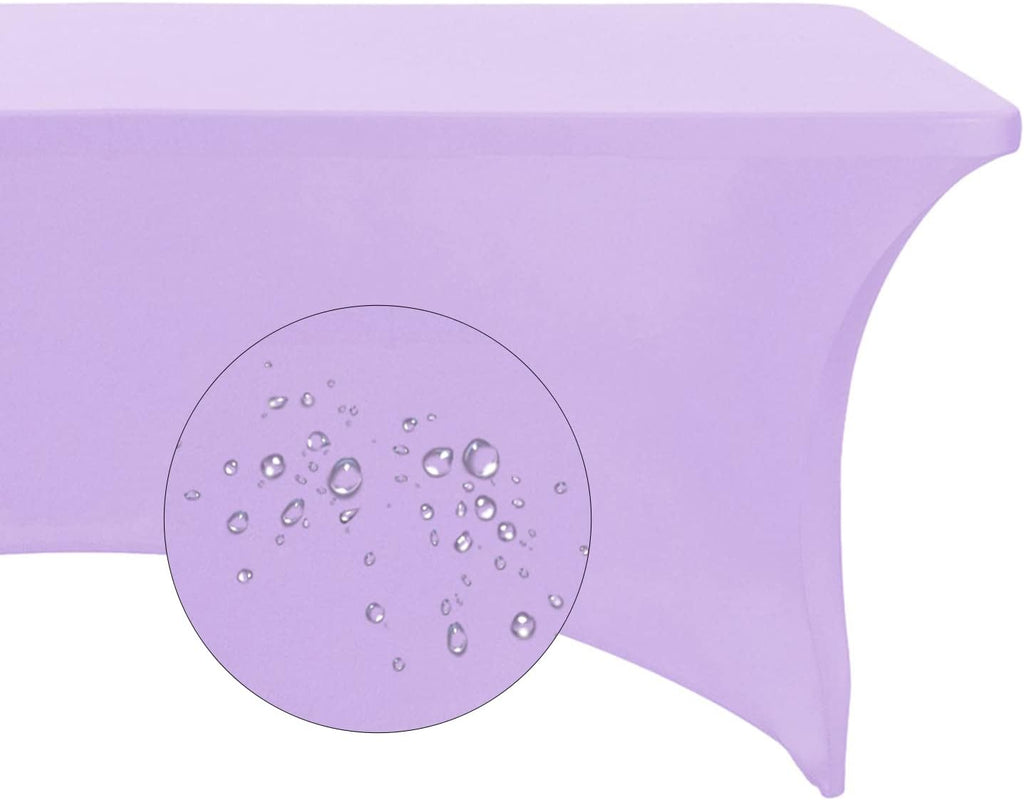 Spandex 6ft Waterproof Table Cover for Party,Wedding, Banquet, and Events(Lavender)