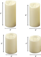 CANDLE CHOICE Waterproof Outdoor Battery Operated Flameless Pillar Candles with Timer White Plastic Realistic Flickering Electric LED Lights for Lantern Garden Wedding Christmas Decorations 9 Pack