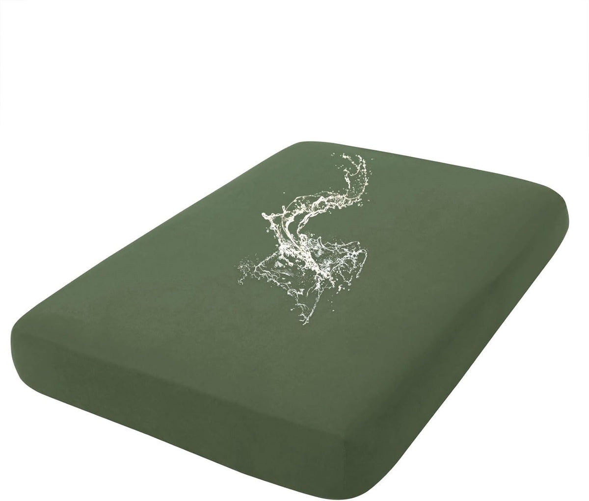 hyha Waterproof Couch Cushion Covers, Stretch Sofa Couch Seat Slipcover for Dog Washable, Non-Slip Waterproof Outdoor Cushion Covers for Patio Furniture Replacement (1 Piece for Large, Bronze Green)