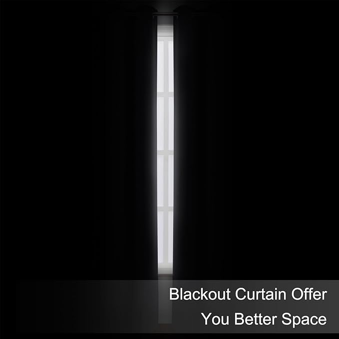 Blackout Curtains 66 x 84 inch/Dark Grey Curtains Set of 2 Panels/Thermal - Image 3
