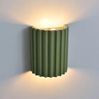 LightInTheBox Modern LED Wall Sconce Minimalist Resin Wall Light Nordic Style Half-Cylinder Tree Root Desgin Up and Down Light for Stairs Hallway Bedroom Home (Green)