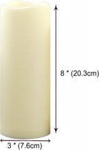 CANDLE CHOICE Waterproof Outdoor Battery Operated Flameless Candles with Timer Flickering Plastic Resin Electric LED Pillar Lights for Lantern Patio Garden Wedding Party Decorations 3x8 Inches 2 Pack