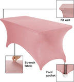 4Pack Spandex Waterproof Table Covers 6ft，Spandex 6ft Waterproof Table Cover for Party,Wedding, Banquet, and Events(Dusty Pink)