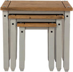 Wood Nest of 3 Tables Corona Gray