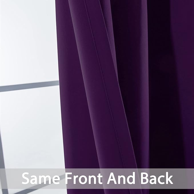 Yakamok Room Darkening Curtains 70x84 inch Length Purple-Living Room | 2 panels - Image 3