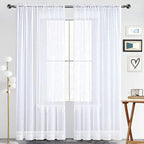 SpaceDresser Sheer Voile Window Treatment Rod Pocket Curtain Panels by SpaceDresser