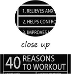 Inspirational Posters Motivational Wall Art 40 Reasons to Workout Picture Prints on Canvas Modern Home Decor Painting Artwork for Living Room Office Stretched and Framed Ready to Hang [30''W x 40''H]