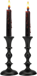 Rely+ Black Candle Holders Set of 2 Decorative Centerpiece Table Candlesticks Holders for Taper Candles Home Decor Easter Candle Holders for Dinner Party Wedding Decorations