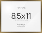 Homeforia 8.5x11 Diploma Frame Bronze, High End Metal 8.5 x 11 Certificate Frames, 11x8.5 Document Frame for Wall or Tabletop, 8.5by11 Letter Size Graduation Frames, Tempered Glass, Wall Kit, Set of 1