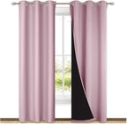 NICETOWN Baby Pink Full Shade Curtain Panels, Pair of Thermal Insulated & by NICETOWN