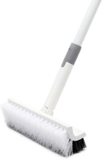 Scrub Brush Floor Brush with Long Handle,Double-Sided V-Shaped Scrub Brush，Shower Floor Scrubber for Cleaning, Tile Scrub Brush with Stiff Bristles, 52'