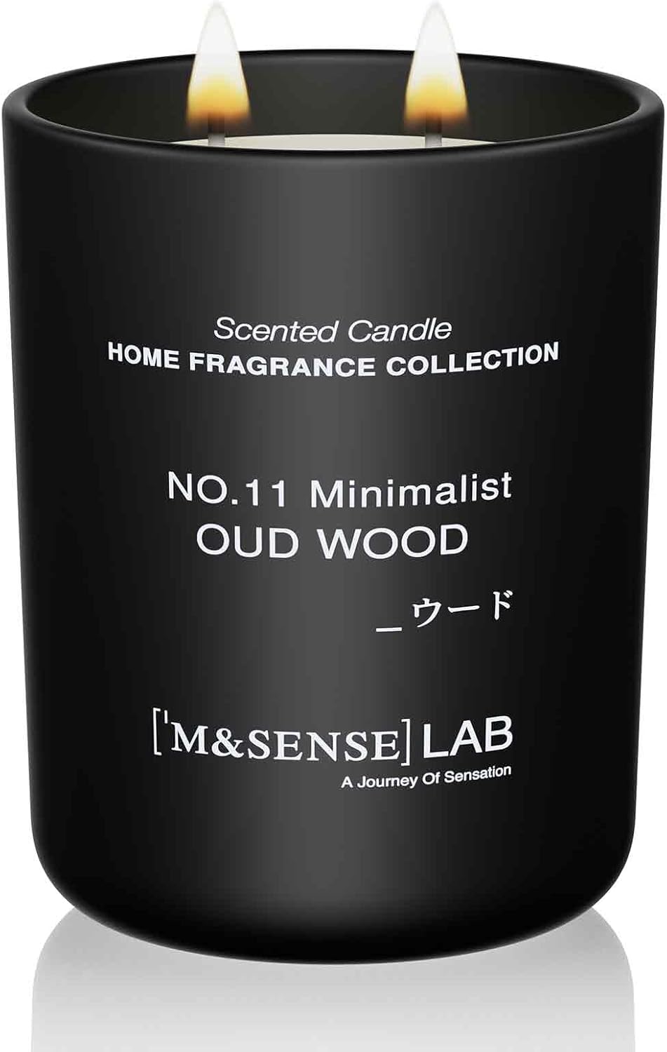 M&SENSE Natural Soy Candle| Oud Wood | 16.6 oz, 95H Burn | Minimalist Scented Candle for Relaxation, Gifting, Home Décor | for Bedroom, Office, Party Large