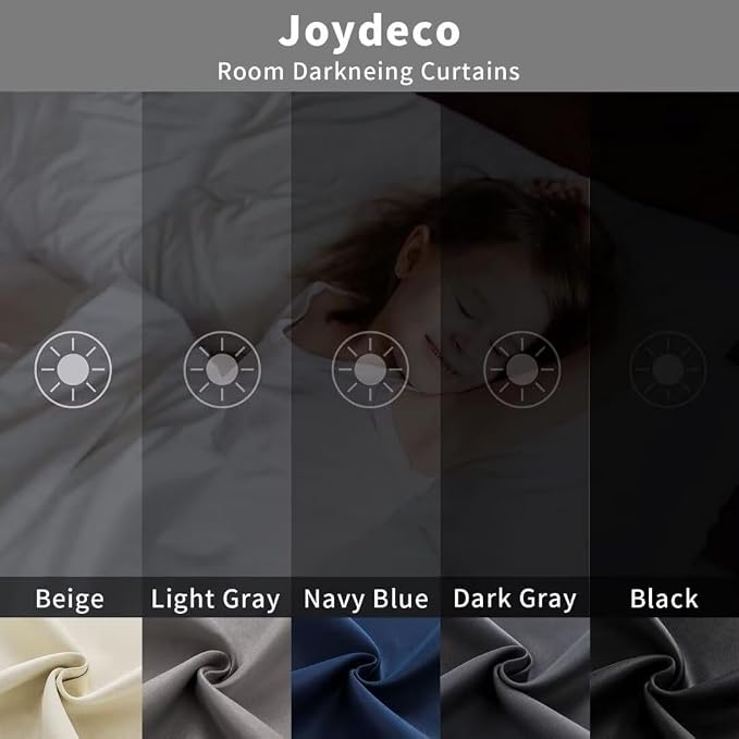 Joydeco 90 Inch 60% Blackout White Curtains 2 Panels, Elegant Soft Sheer - Image 9