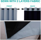 NICETOWN 100% Blackout Lined Curtains, Vintage Blue, 1 Pair, 2 Thick Layers - Image 5