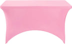 2Pack Spandex Table Cover for 4FT or 6ft or 9ft Table Universal Fitted Stretch Tablecloth for Party, Banquet, Wedding and Events-Pink