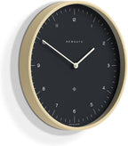 NEWGATE® Mr Clarke Wall Clock | Large Scandi Inspired Plywood Clock | 16 inch | Pale Wood case with Dark Grey dial | Modern Minimalist Design for Kitchen, Living Room or Office