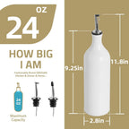Sweejar Large Ceramic Olive Oil Dispenser Bottle, Opaque Oil Cruet Protects Oil to Reduce Oxidation, Storage Oil, Vinegar, Soy Sauce & Other Liquids, Pack of 1, 24 Fl Oz (Gradient Fog Gray)