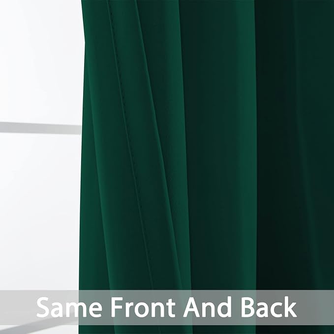 Yakamok Room Darkening Curtains 42x72 inch Length Dark Green-Living Room | 2 - Image 5