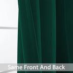 Yakamok Dark Green Room Darkening Window Curtains 52x36 Inch - Image 3
