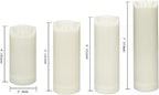 CANDLE CHOICE Waterproof Outdoor Battery Operated Flameless Candles with Auto Timer Flickering Plastic Resin Electric LED Slim Pillar Lights for Lantern Patio Garden Wedding Party Decorations 4 Pack