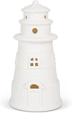 White Ceramic Lighthouse Statue Lamp - Light House Book Shelf Decor Aesthetic,Beach Themed Room Decor,Nautical Coastal Ocean Decor for Home Bedroom Bathroom Living Room