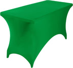 2Pack Spandex Waterproof Table Covers 4ft，Spandex 4ft Waterproof Table Cover for Party,Wedding, Banquet, and Events(Emerald)