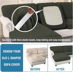 H.VERSAILTEX Sectional Couch Covers 4 Pieces Sofa Seat Cushion Covers L Shape - Image 6