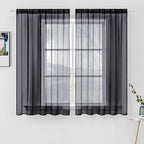 MIULEE 2 Panels Sheer Curtains for Living Room 54 X 63 Inches Black | Sheer by MIULEE