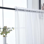 SpaceDresser White Kitchen Sheer Valance Curtains 30 Inch, Voile Sheer Cafe - Image 6