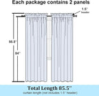 Simplebrand Cream Sheer Curtains 84 Inches Long 2 Panels, Light Filtering Rod - Image 8