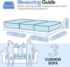 Couch Cushion Covers Individual Large Super Stretch Chenille (Softer Version) Sofa Cushion Covers, Couch Seat Covers Couch Slipcovers Furniture Protector (3PC, Blue)