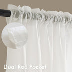 MIULEE Ivory Sheer Curtains 84 Inches Long 4 Panels 42 x 84 Inches | Light - Image 3