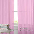Pink Sheer Curtains 90 Inch Length, Elegant Soft Sheer Curtains - Image 2
