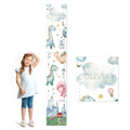 Personalized Name Growth Chart for Kids, Watercolor Dinosaur Height Measurement Chart for Children's Growth, Suitable for Both Boys and Girls, Removable and Easy to Store, Lightweight