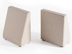 Book End, Natural Marble Bookend for Shelves, Non-Skid Bookends for Heavy Books, Heavy Duty Book Stopper for CDs and Oversized Books, Luxury Book Shelf Holder, Moleanos Beige