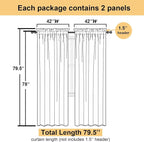 Lemon Sheer Curtains 78 Inches Long 2 Panels, Solid Voile Dual Rod Pockets - Image 3