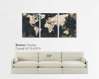 Bedroom Wall Decor Black Wall Art for Living Room Pictures Office Decor for Men World Map for Wall Inspirational Canvas Paintings Framed Artwork