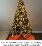 Partisout Orange Sequin Tree Skirt Glitter Christmas Skirts 48 Inch Cotton Colorful for Halloween Trees