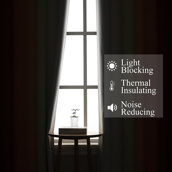 Burnt Orange and Greyish White Ombre Blackout Curtains 52Wx108L Inch Long | - Image 3