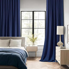 MIULEE Navy Blue Back Tab Blackout Curtains 52x102 Inch Long 2 Panels Set | Rod - Image 2