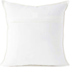 Eyes of India Embroidered Decorative Boho Throw Pillow Cover with Mirrors, Handmade Bohemian Accent Cushion Case for Sofa Couch Bedroom Living Room (White, 24" x 24")