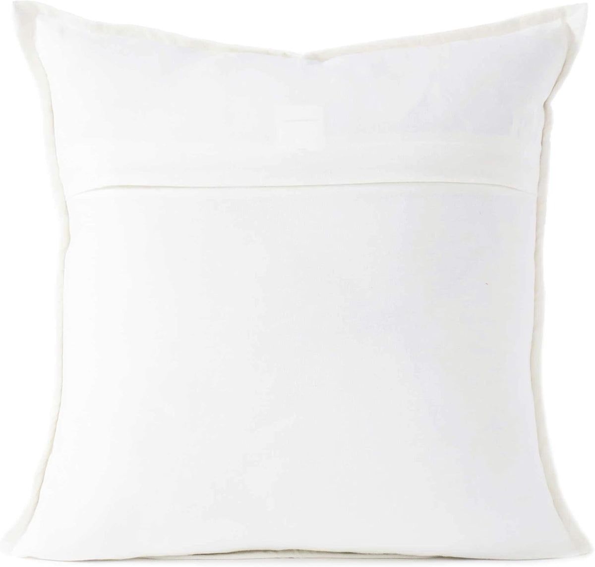 Eyes of India Embroidered Decorative Boho Throw Pillow Cover with Mirrors, Handmade Bohemian Accent Cushion Case for Sofa Couch Bedroom Living Room (White, 24" x 24")