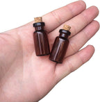 2ml Amber Glass Vials with Cork Empty Brown Tiny Glass Jars Mini Glass Bottles Vials Jars Containers 50units (50, 2ML)