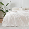 NEWCOSPLAY Faux Fur Queen Blanket Ivory Bubble Blanket Thick Warm Soft for Couch Sofa Bed 550GSM (Ivory, Queen(90"x90"))