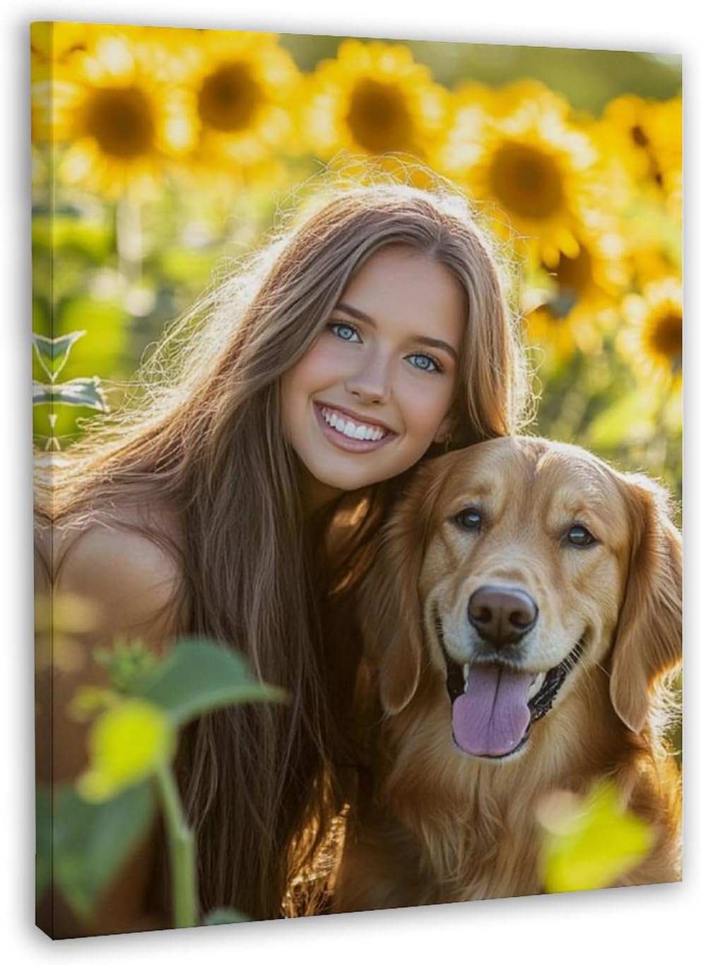 Personalized Photo Canvas Print Wall Art Custom Canvas Prints with Your Photo Customized Canvas Picture Frame Gifts for Pet Baby Family Mom Dad Men Women Couple Boyfriend Girlfriend