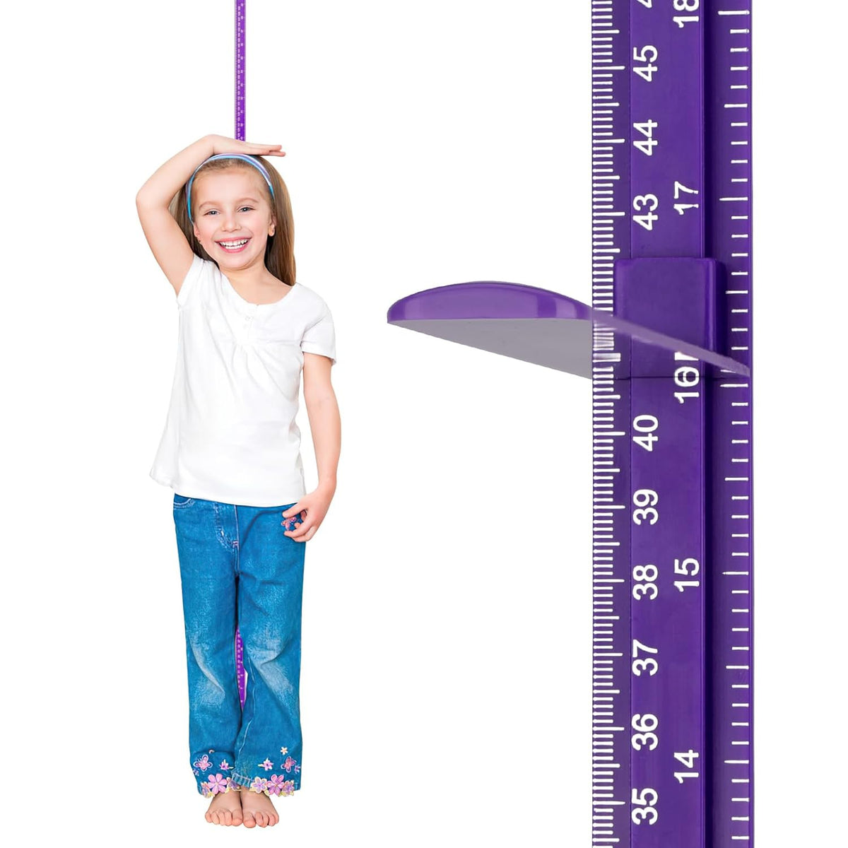 Growth Chart for Wall, Children Height Measurement,3D Removable Growth Height Chart,Splicing Height Ruler for Kids Baby Nursery 79 inch (Purple)